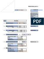 Ejemplo de Presupuesto de Materiales de Tapia en Excel