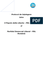 Protocol de Colaborare Popolo Della Liberta - PDL Romania