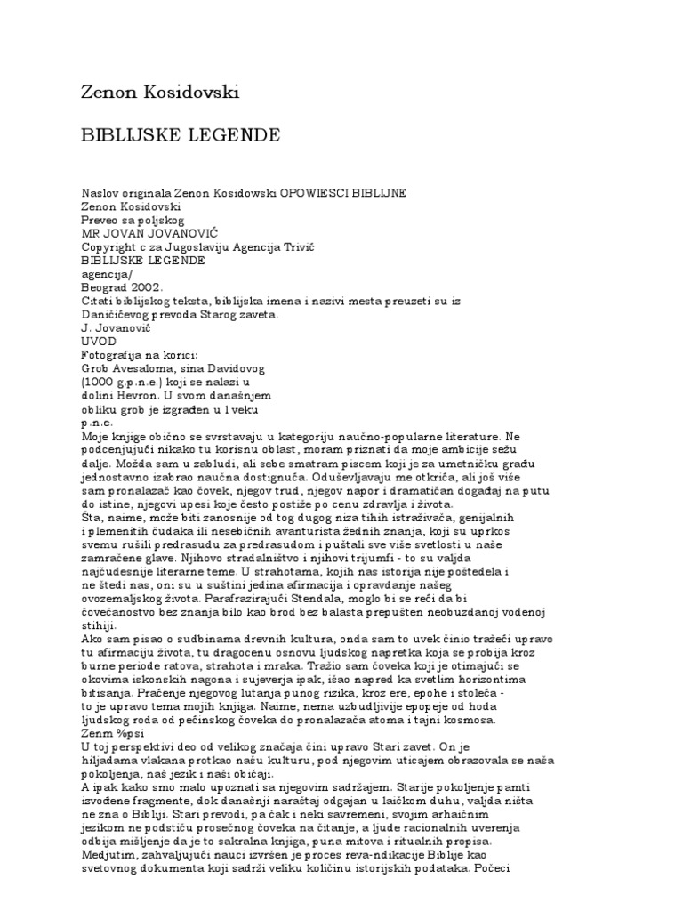 Zenon Kosidovski - Biblijske L | PDF