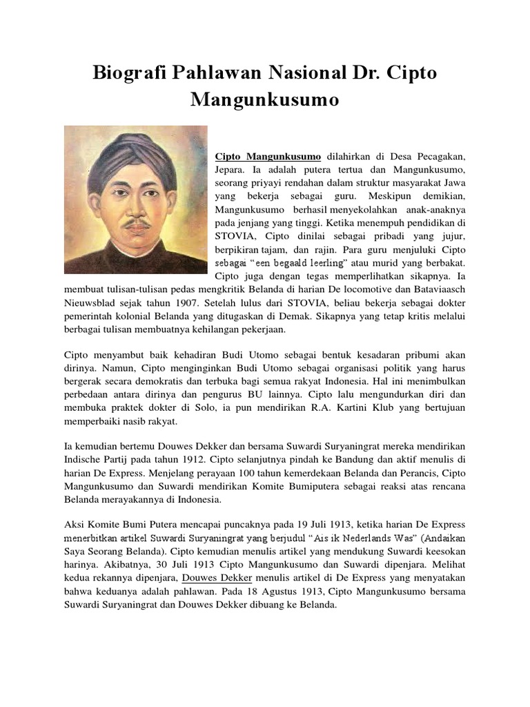 biography text pahlawan indonesia