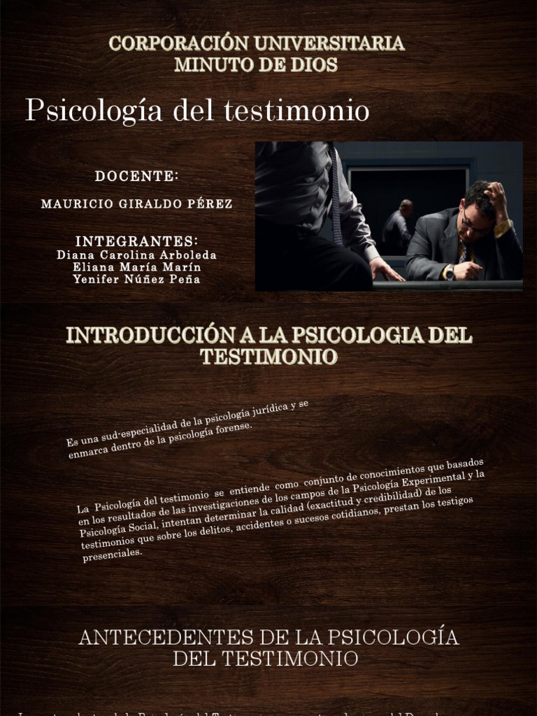 Psicologia Del Testimonio (1) Memoria Percepción