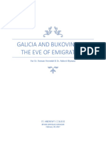 Galicia and Bukovyna On The Eve of Emigration