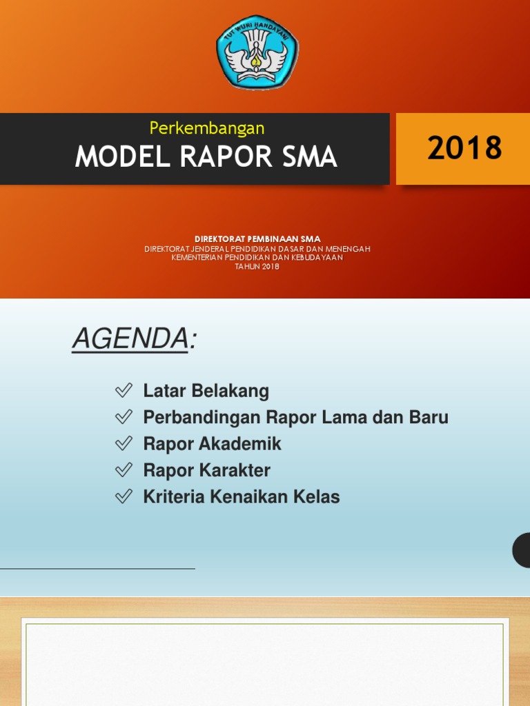 6 Perkembangan Model Rapor Sma 2018