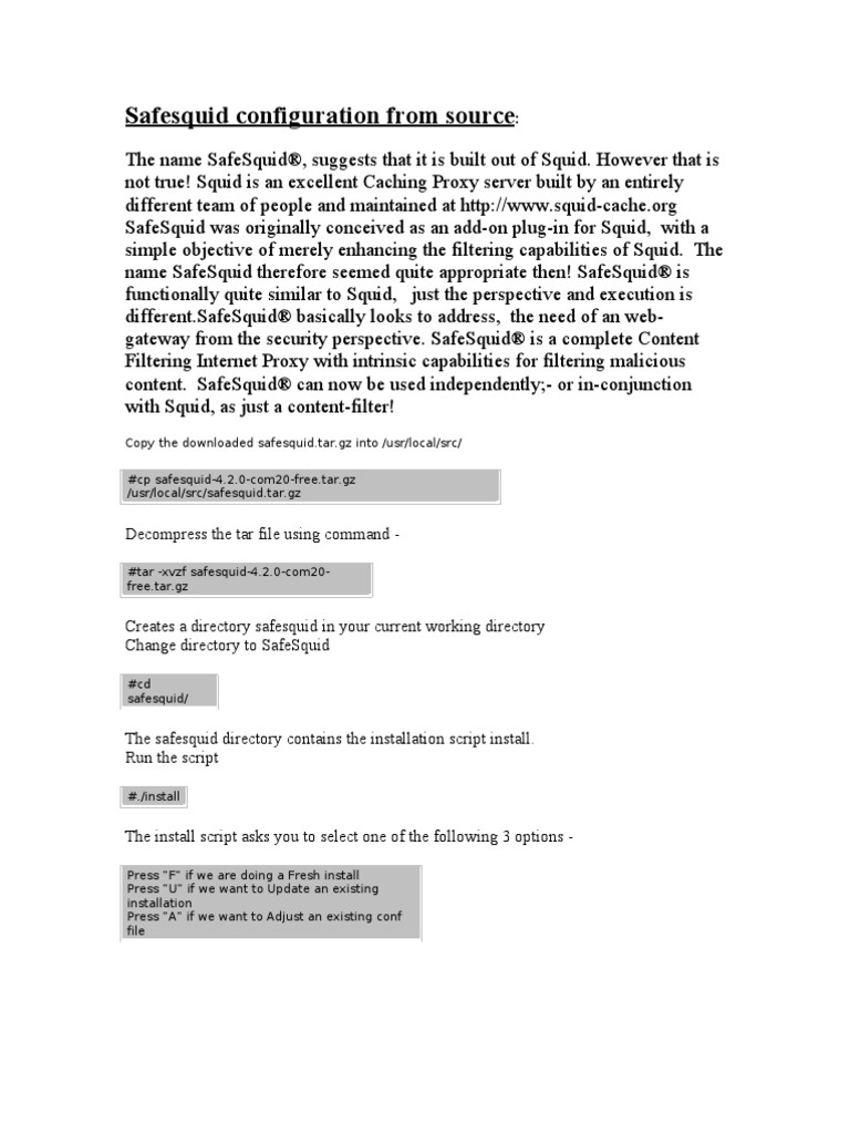Safe Squid | PDF | Proxy Server | World Wide Web