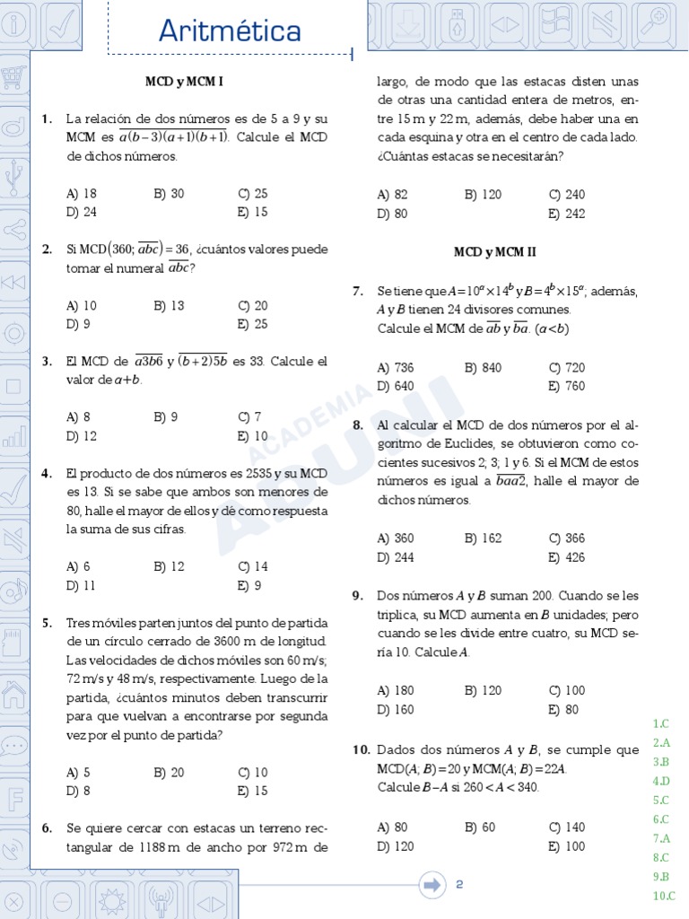 Ejercicios de MCD y MCM | PDF | Enseñanza de matemática | Science