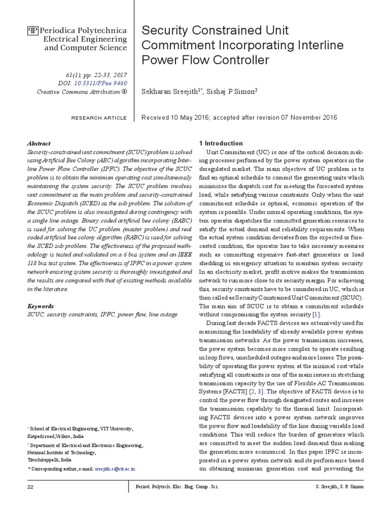 Power System Security with IPFC | PDF | Electric Power Transmission ...