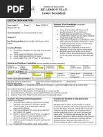 Re Lesson Plan Lower Secondary