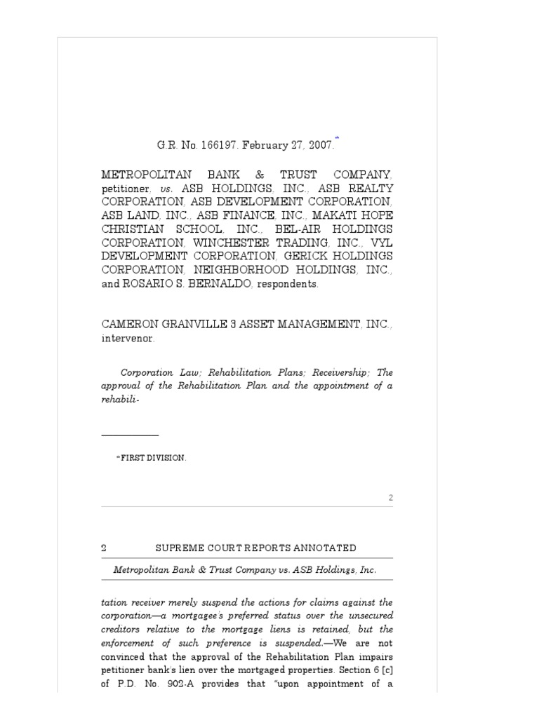 MBTC vs. ASB PDF Receivership Liquidation