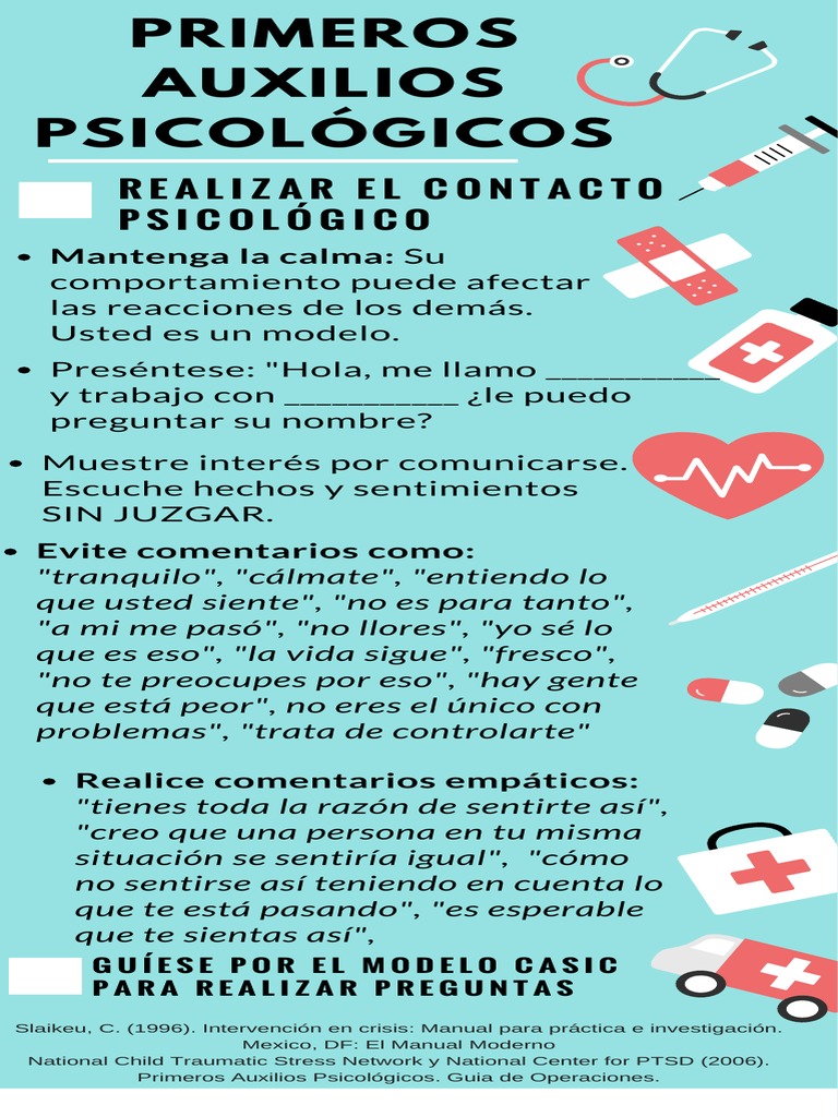 Folleto Primeros Auxilios psicológicos | Ansiedad | Psicología