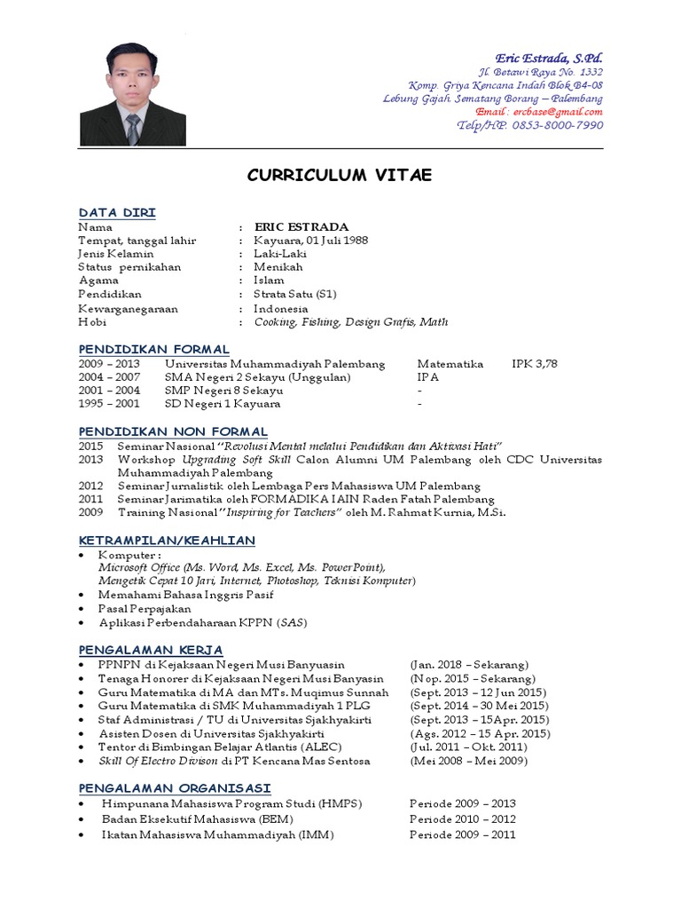 Curriculum Vitae Eric Estrada | PDF