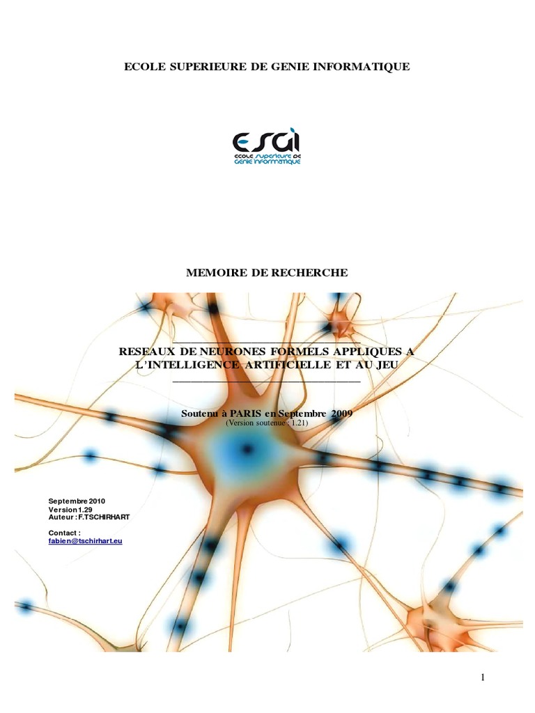 Réseaux Neurones et IA dans le Jeu | PDF | Réseau de neurones ...