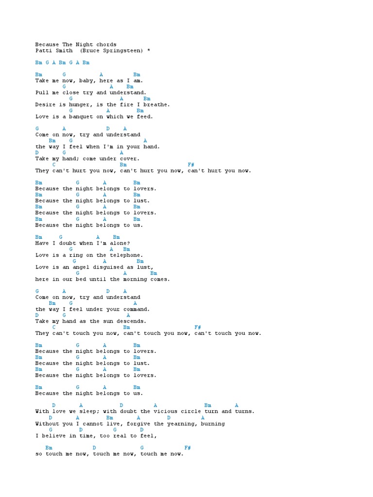 Because The Night chords.docx