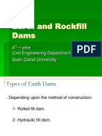 Earth and Rockfill Dams: 4 - Year Civil Engineering Department Suez Canal University