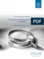 The History of University Autonomy in Malaysia