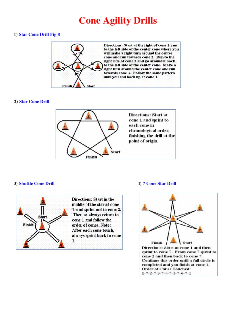 23 Effective Cone Agility Drills | PDF | Teaching Methods & Materials