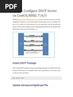 How To Configure DHCP Server On Centos/Rhel 7/6/5