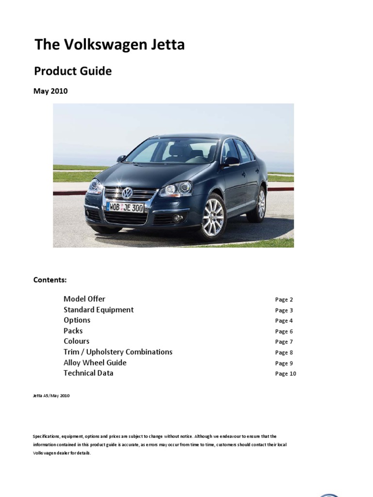 Jetta A5 January 2010 | PDF | Headlamp | Transmission (Mechanics), image size:768x1024