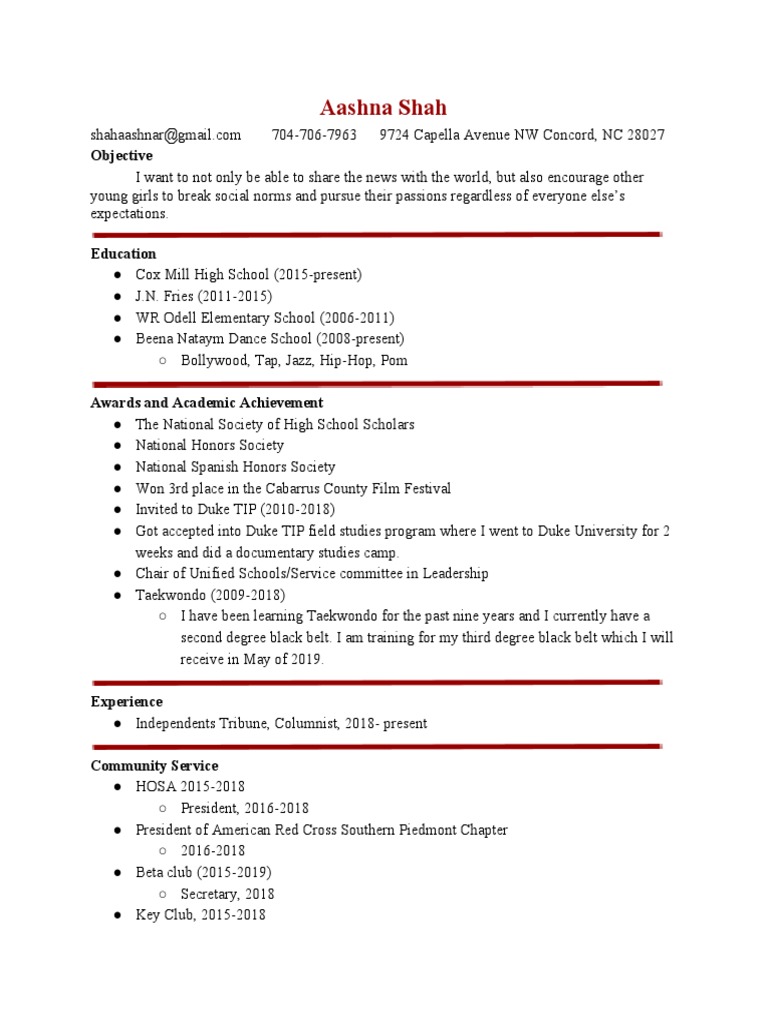 Broadcasting Aspirations Resume | PDF