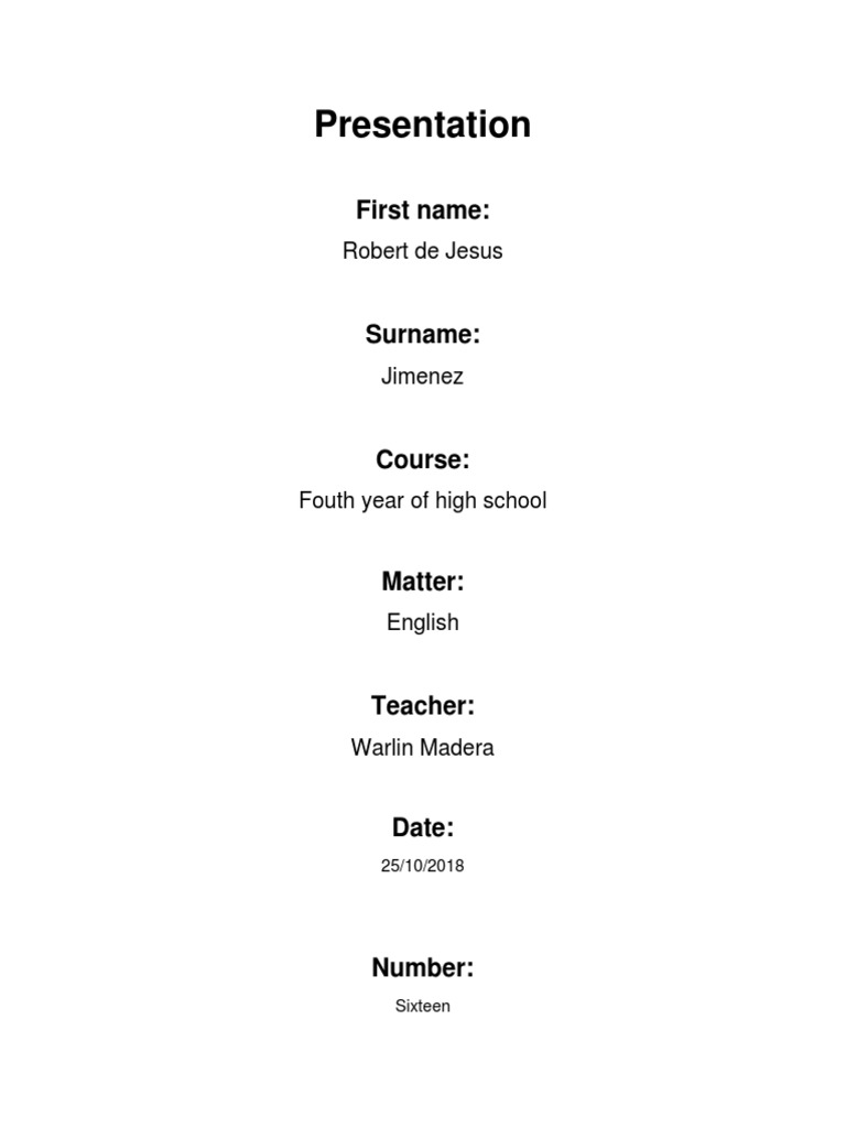 Presentation: First Name | PDF | Social Science | History