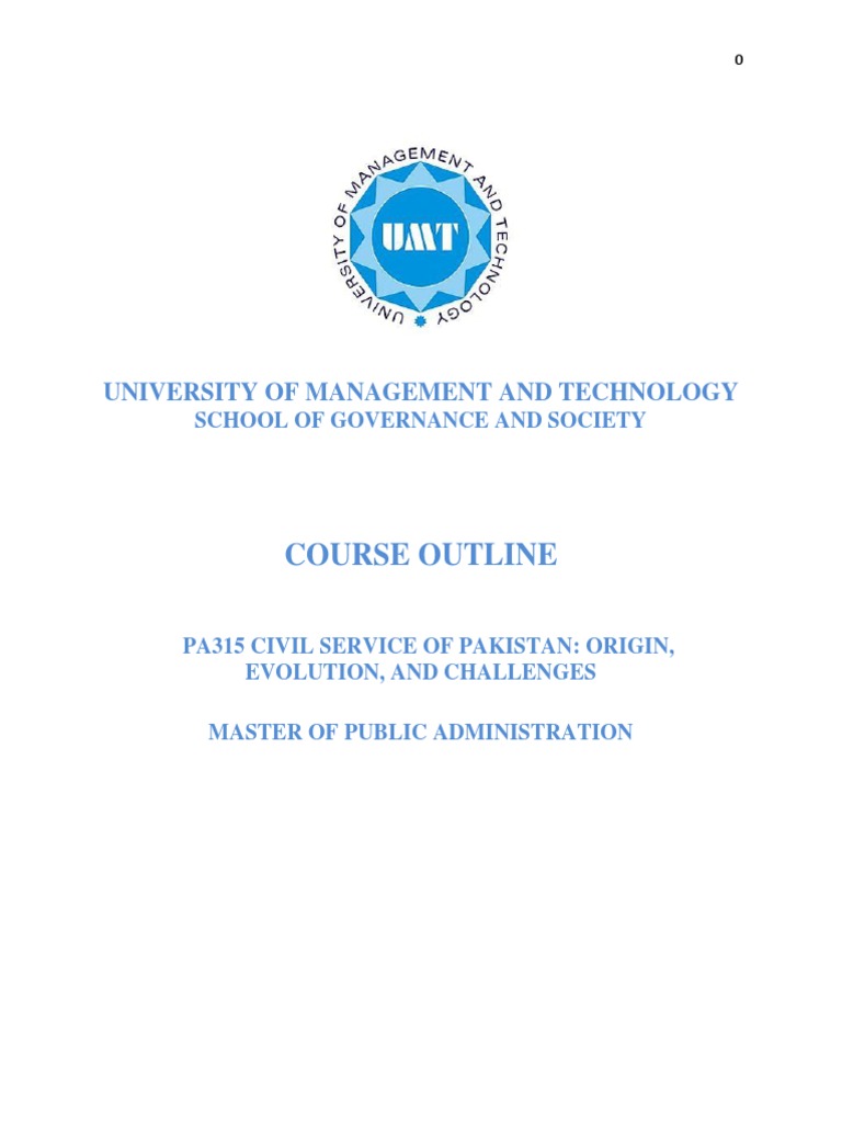 Civil Service of Pakistan Course Outline | PDF | Academia | Behavior ...