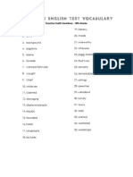 Vocabulario para Test de Inglés