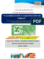 Brochure Valorización y Liquidación Con Excel. Noviembre 2018