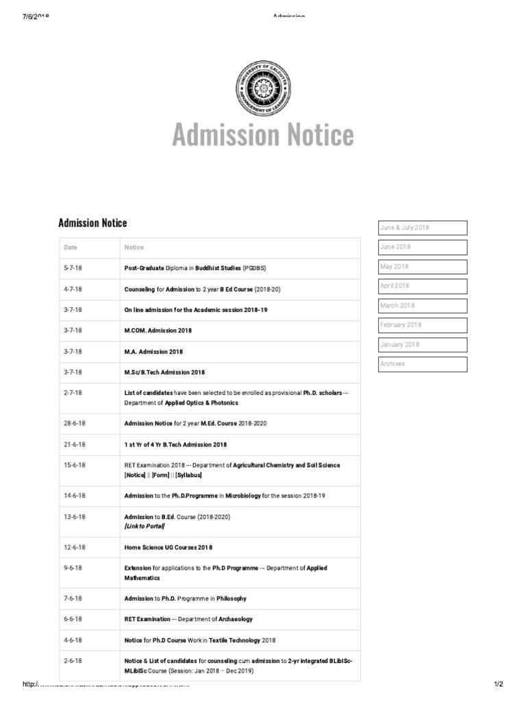 Admission Cu | PDF