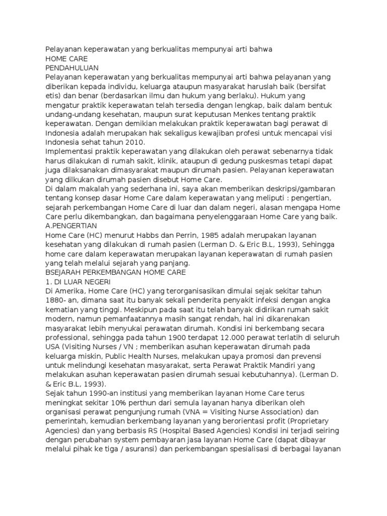 Home Care Komunitas Pdf