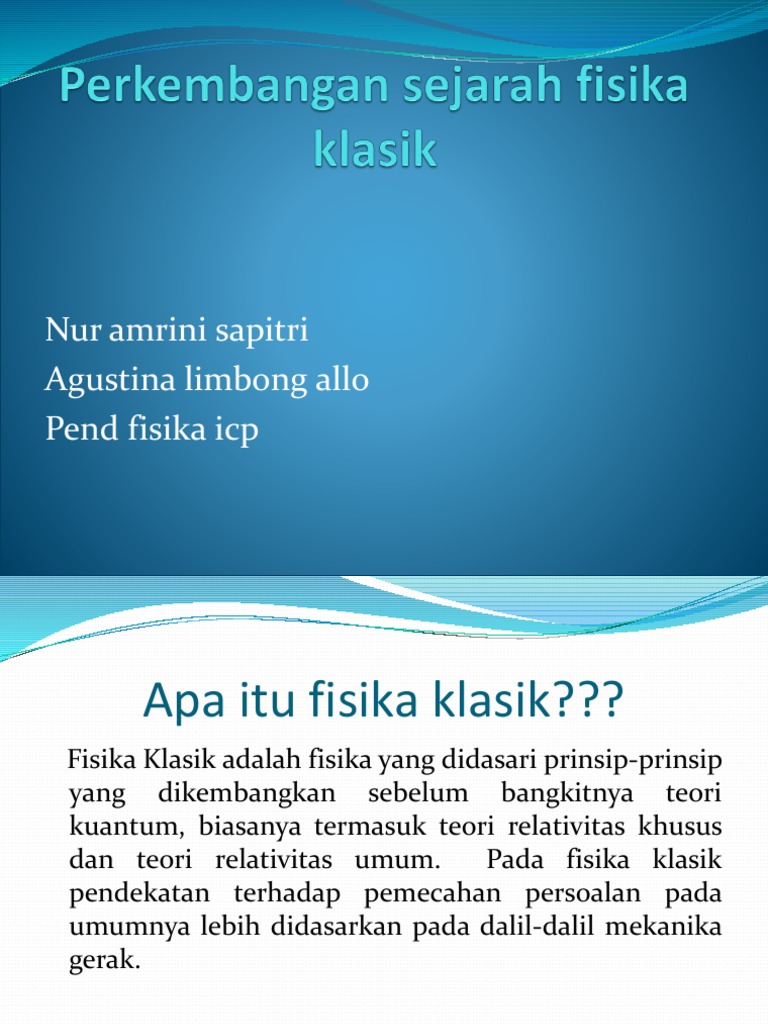 Asal Usul Perkembangan Fisika Yang Tercatat Sejarah