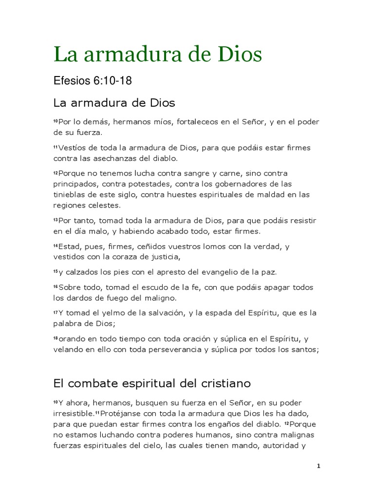 Oración de la Armadura de Dios | PDF | Oración | Salvación