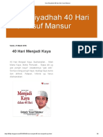 Cara Riyadhah 40 Hari Ala Yusuf Mansur