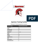 Spartans Training Facility: Estimated Training Equipment Inventory