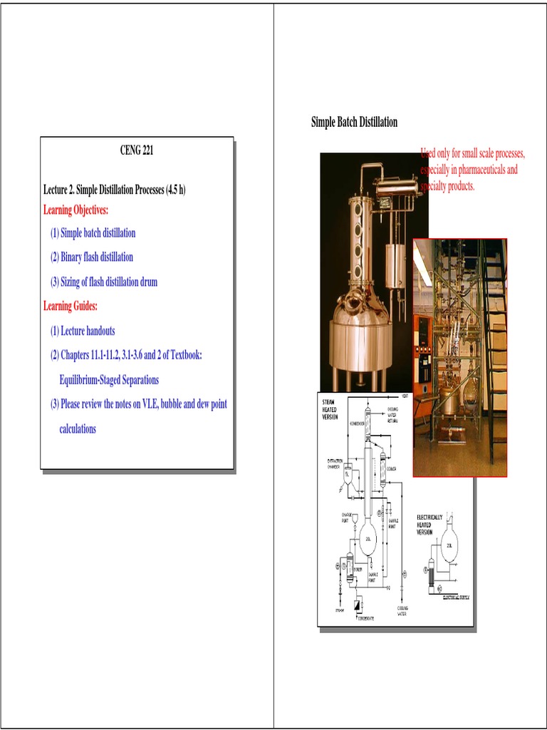 Lecture2 DISTILLATION PDF | PDF | Distillation | Ethanol