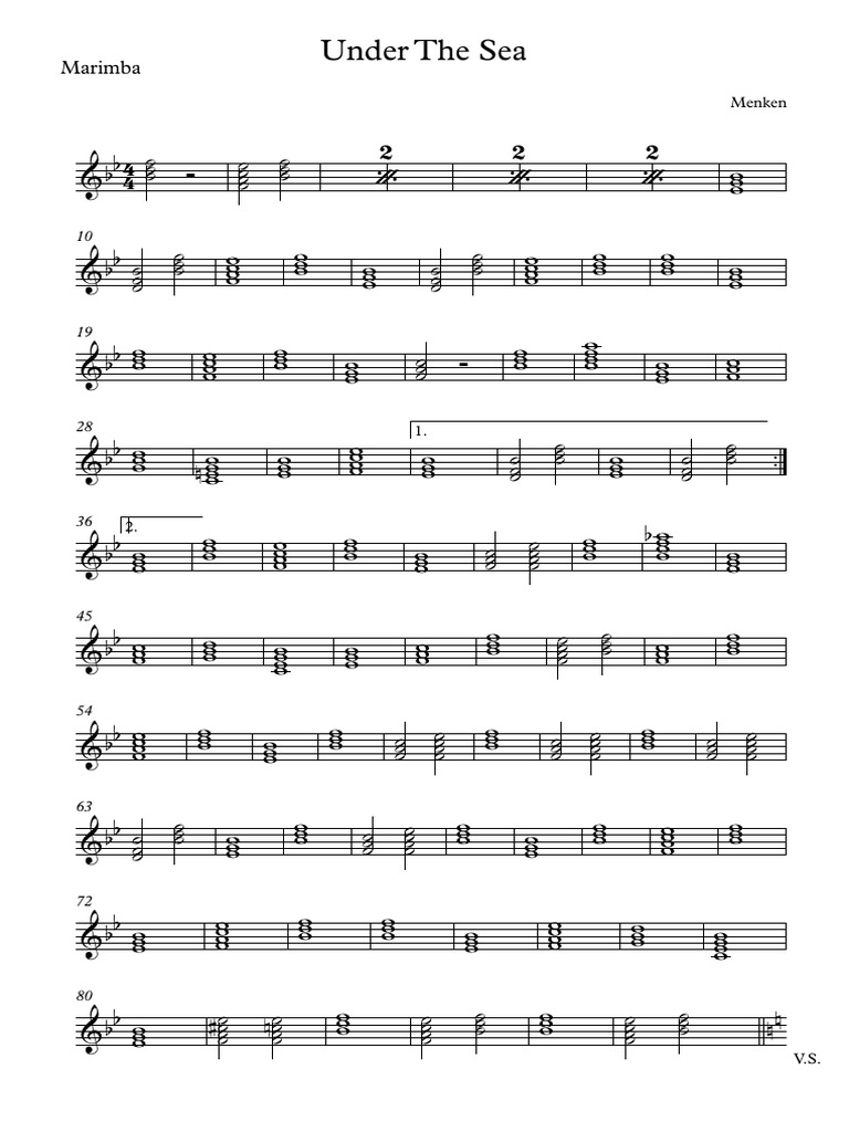 Under The Sea Marimba PDF