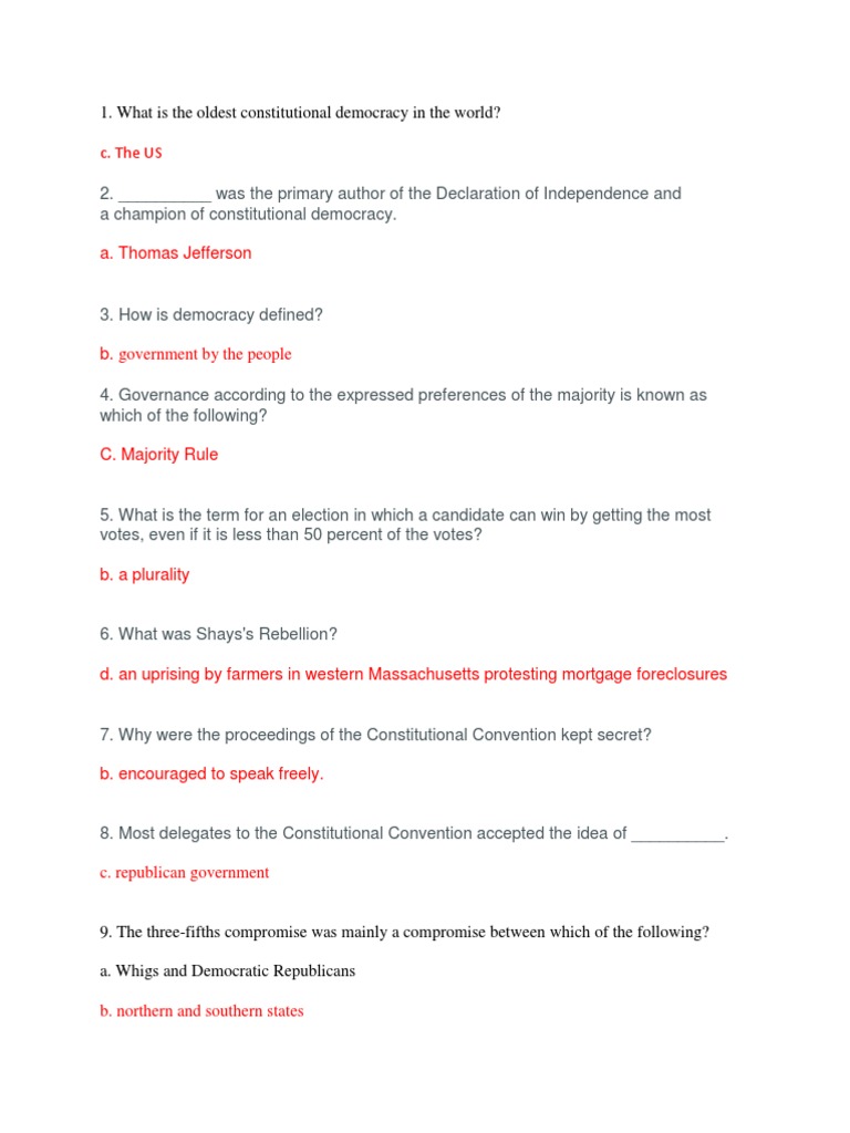 Key Concepts of Constitutional Democracy | PDF