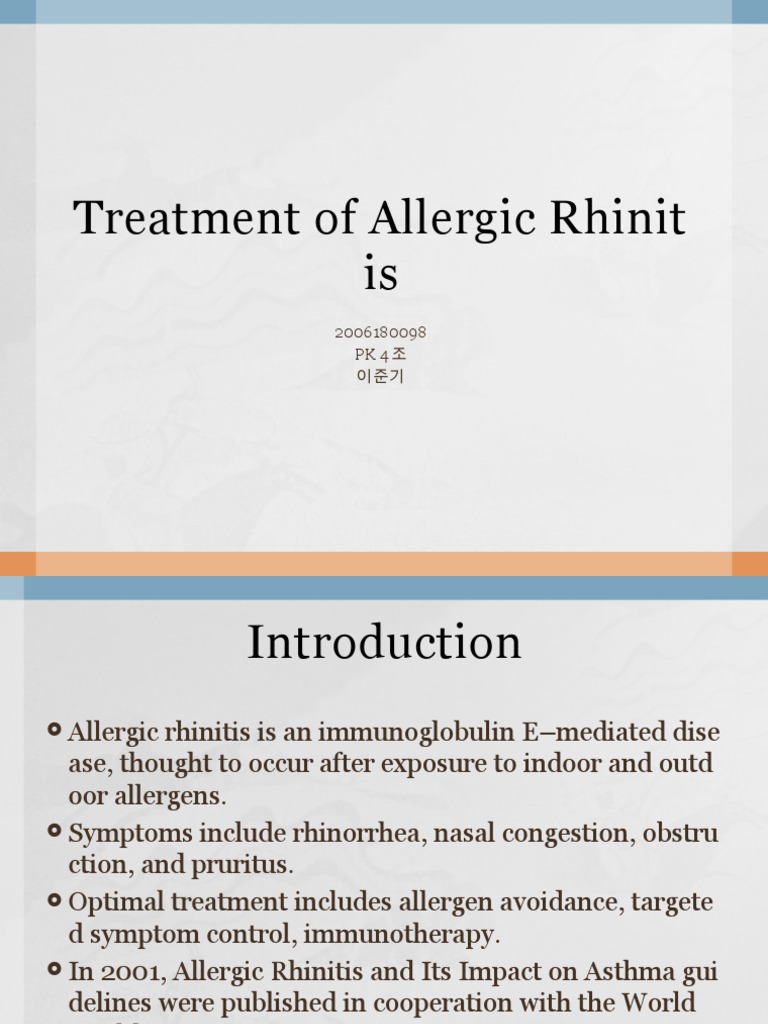 Treatment of Allergic Rhinitis | PDF | Allergy | Immunology