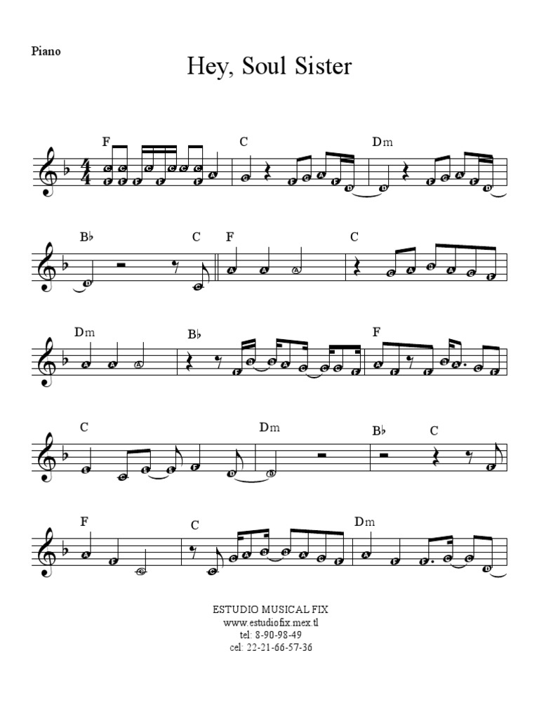 Hey Soul Sister PDF