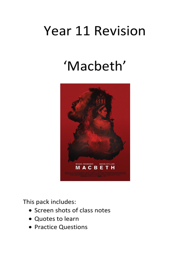 Macbeth Revision Booklet