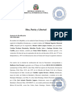 Sentencia de Rectificación Lista Tribunal Superior Electoral