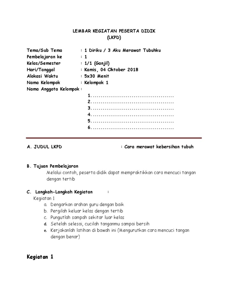 Contoh LKPD K13 | PDF