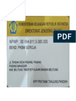 NPWP PKBM Seroja Belitung Timur Bangka Belitung PDF