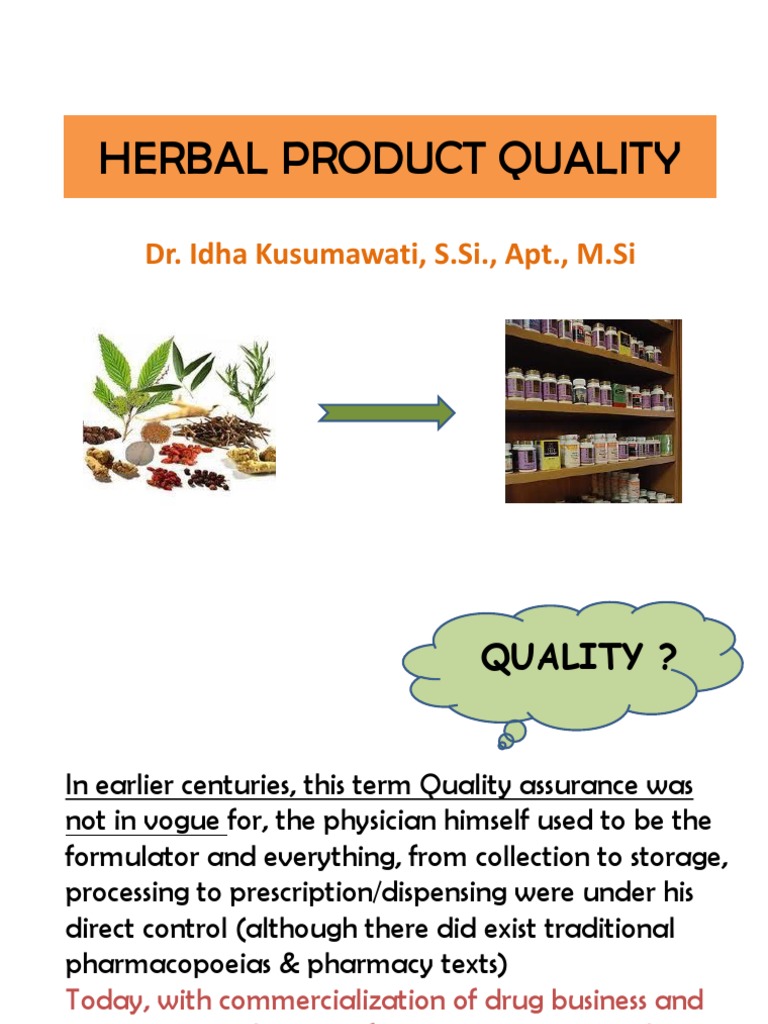 Ensuring Quality in Herbal Products | PDF | Herbalism | Radionuclide