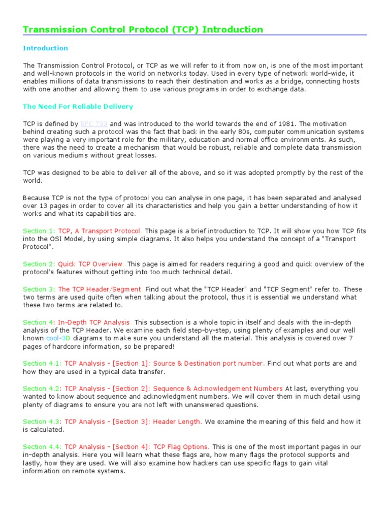 3-1 PROTOCOLS-Transmission Control Protocol | PDF | Transmission ...