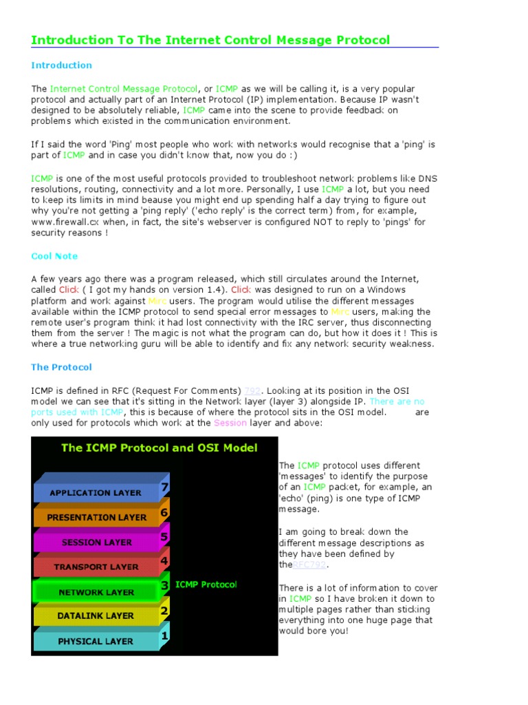 ICMP: A Guide for Network Pros | PDF | Internet Protocols | Computer ...