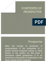 Contents of Prospectus