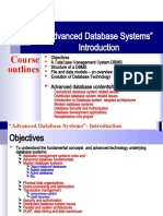 "Advanced Database Systems": Course Outlines