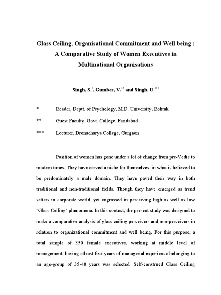 Glass Ceiling Applied Psychology Psychology Cognitive Science