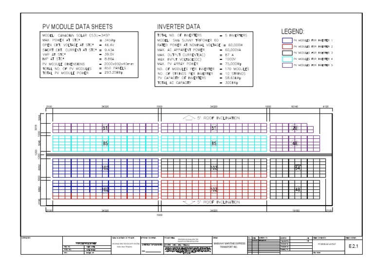 Jetty Terminal - PV Module Layout. STP60 & CS3U 345Wp.293.25kWp.10.12. ...