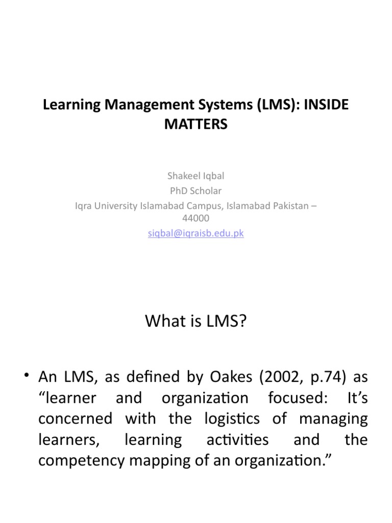 Understanding Learning Management Systems | PDF | Learning | Applied ...