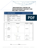 Fisa de Masuratori Centre de Frezare / Measurement Report For Milling Centers